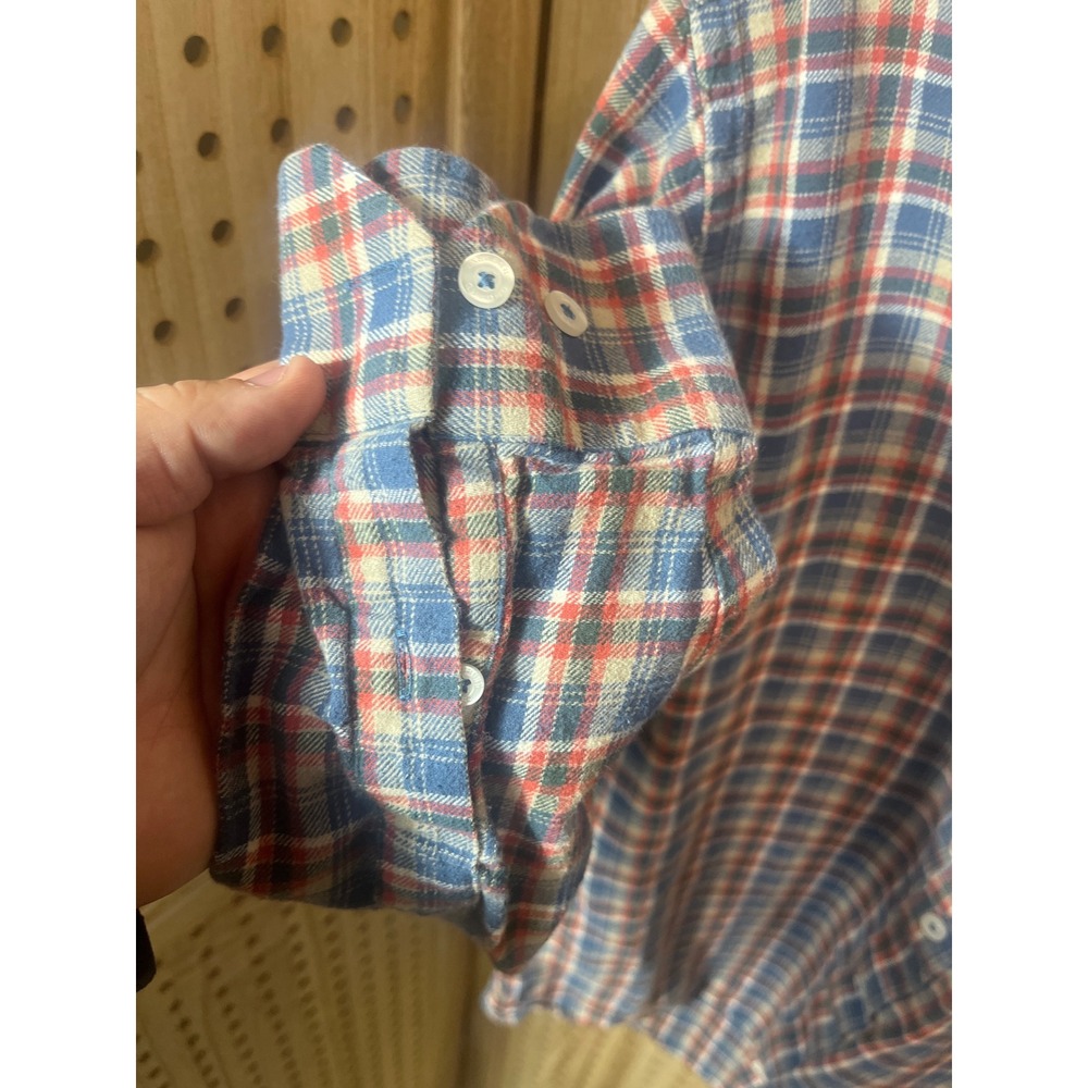 Onward Reserve Mens Tailored Fit Plaid Button Down Shirt Blue Red L Cotton - Picture 5 of 6